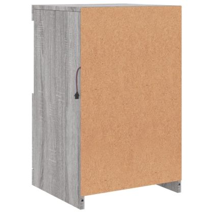 Сайдборд с LED светлини, сив сонома, 41x37x67 см