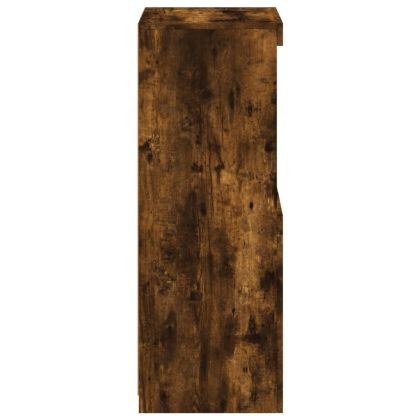 Сайдборд с LED светлини, oпушен дъб, 41x37x100 см