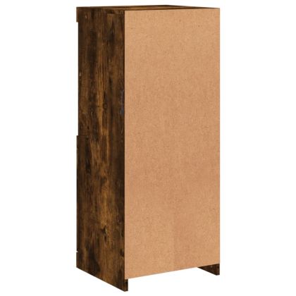 Сайдборд с LED светлини, oпушен дъб, 41x37x100 см