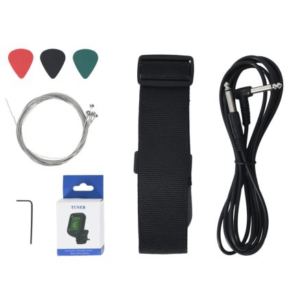 Електрическа китара за деца с калъф кафяво и бяло 3/4 30"