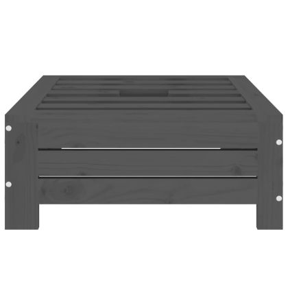 Основа за чадър с капак, сива, борово дърво масив