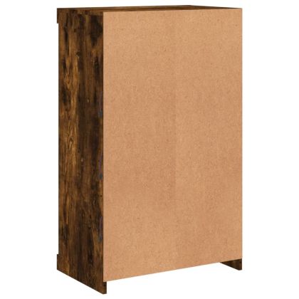 Сайдборд с LED светлини, oпушен дъб, 60,5x37x100 см