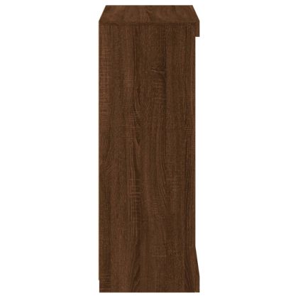 Сайдборд с LED светлини, кафяв дъб, 60,5x37x100 см