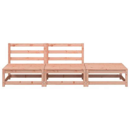 Градинско кресло без подлакътници, с табуретка, дуглас масив