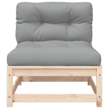 Градинско кресло без подлакътници, с възглавници, бор масив