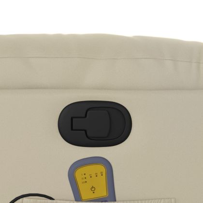 Масажен стол реклайнер, кремав, изкуствена кожа