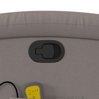 Масажен изправящ стол реклайнер, таупе, текстил