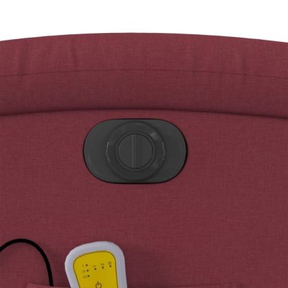 Електрически изправящ масажен реклайнер виненочервен текстил