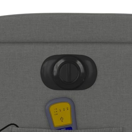 Електрически изправящ масажен реклайнер стол тъмносив текстил