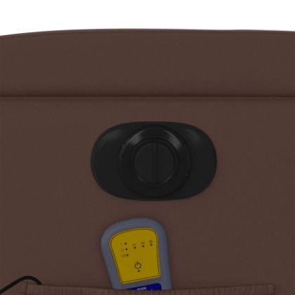 Електрически изправящ масажен реклайнер стол, кафяв, еко кожа