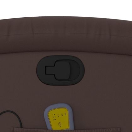 Изправящ масажен реклайнер стол, кафяв, изкуствена кожа