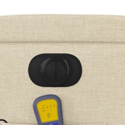 Електрически изправящ масажен реклайнер стол кремав текстил