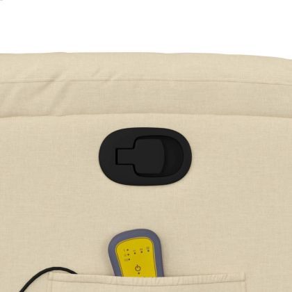 Изправящ масажен реклайнер стол, кремав, текстил