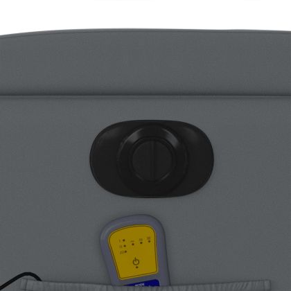 Електрически изправящ масажен реклайнер стол, сив, еко кожа