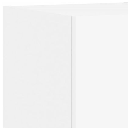 ТВ стенни шкафове, 3 части, с LED светлини, бели