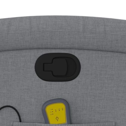 Изправящ масажен реклайнер стол, светлосив, текстил