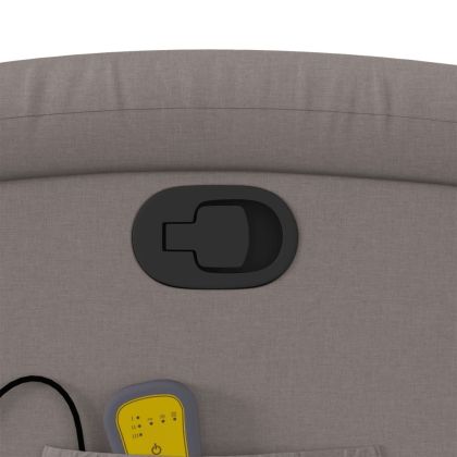 Масажен изправящ стол реклайнер, таупе, текстил