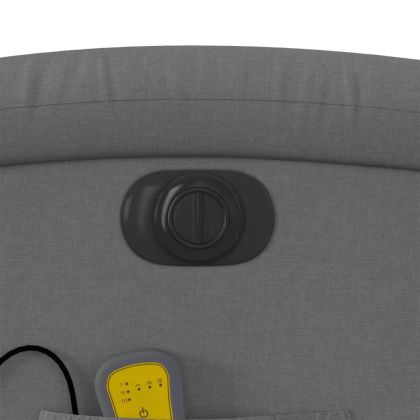 Електрически изправящ масажен реклайнер стол тъмносив текстил