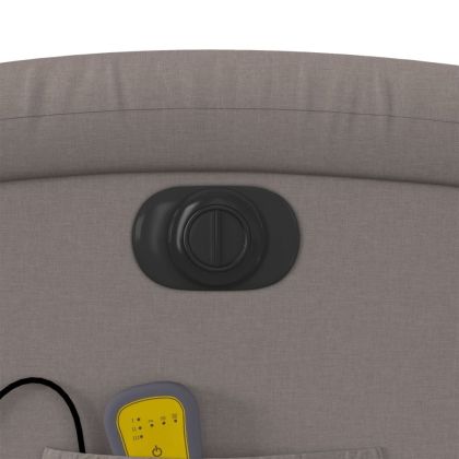 Електрически изправящ масажен реклайнер стол таупе текстил