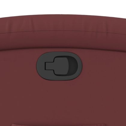 Изправящ реклайнер стол, виненочервен, изкуствена кожа