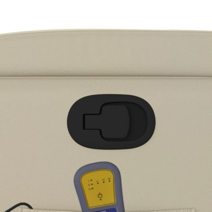 Изправящ масажен реклайнер стол, кремав, изкуствена кожа