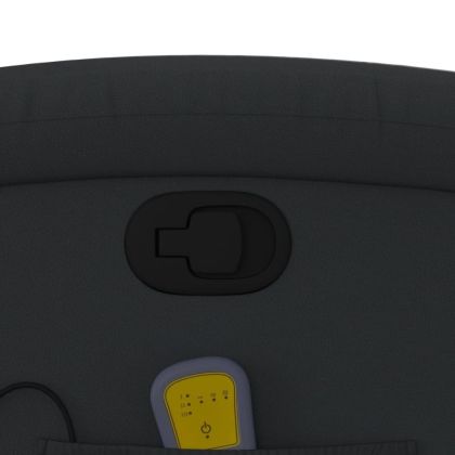 Изправящ масажен реклайнер стол, черен, естествена кожа