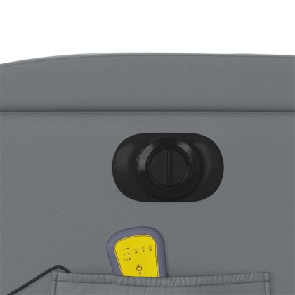 Електрически изправящ масажен реклайнер стол, сив, еко кожа