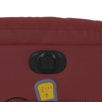 Електрически масажен накланящ стол виненочервен изкуствена кожа