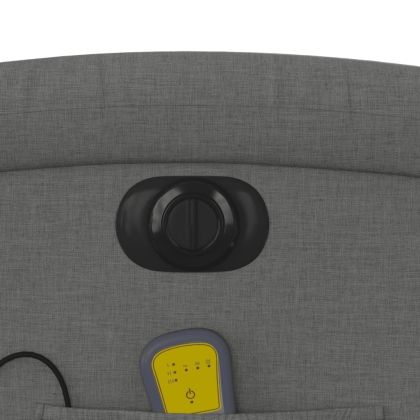 Електрически изправящ масажен реклайнер стол тъмносив текстил