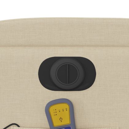 Електрически изправящ масажен реклайнер стол кремав текстил