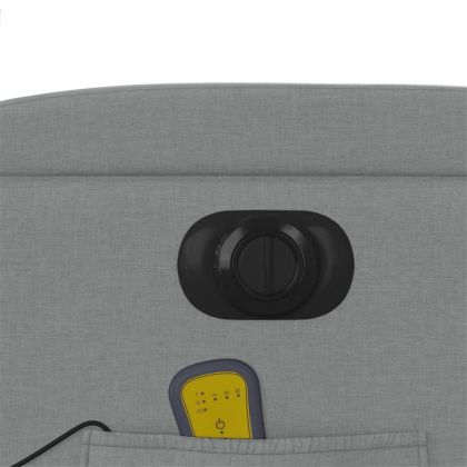 Електрически изправящ масажен реклайнер стол светлосив текстил