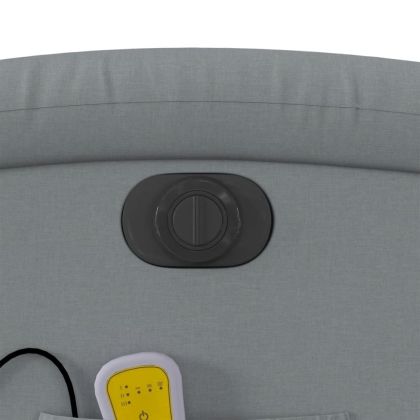 Електрически изправящ масажен реклайнер стол светлосив текстил