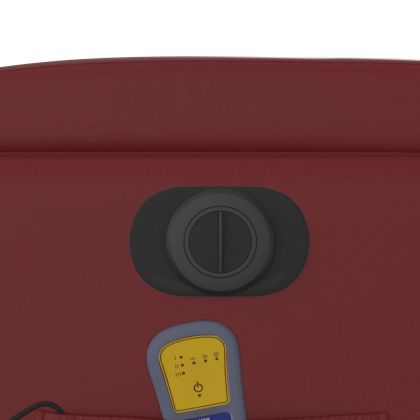 Електрически изправящ масажен реклайнер, виненочервен, еко кожа