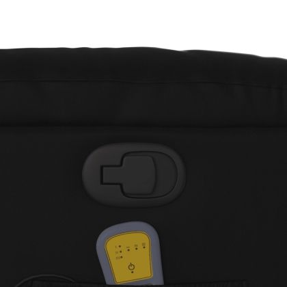 Изправящ масажен реклайнер стол, черен, изкуствена кожа