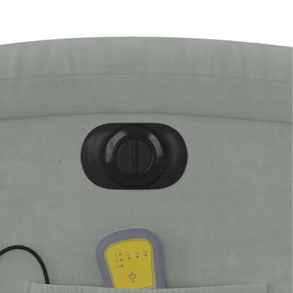 Електрически изправящ масажен реклайнер стол, светлосив, кадифе