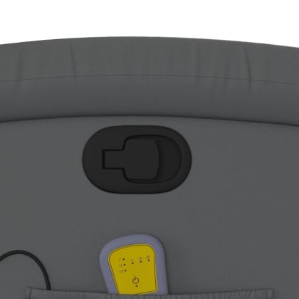 Изправящ масажен реклайнер стол, сива, изкуствена кожа