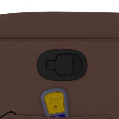 Изправящ масажен реклайнер стол, кафяв, изкуствена кожа