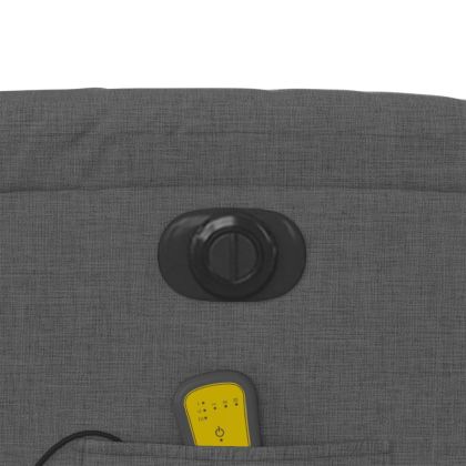 Електрически изправящ масажен реклайнер стол тъмносив текстил