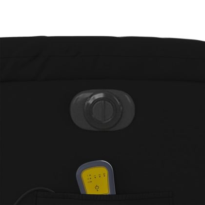 Електрически изправящ масажен реклайнер стол, черен, еко кожа