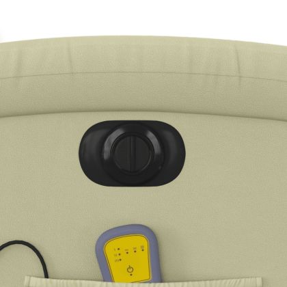 Електрически изправящ масажен реклайнер стол, кремав