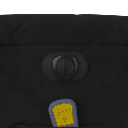 Електрически изправящ масажен реклайнер, черен, микрофибър