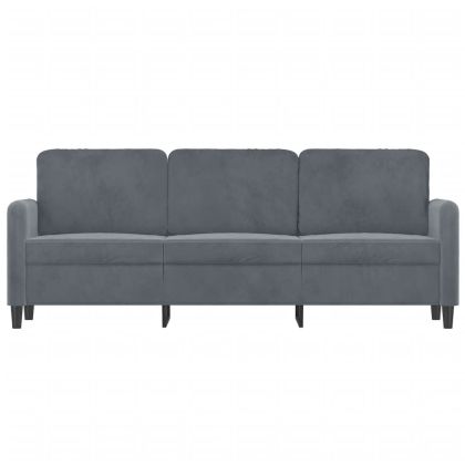3-местен диван, тъмносив, 180 см, кадифе