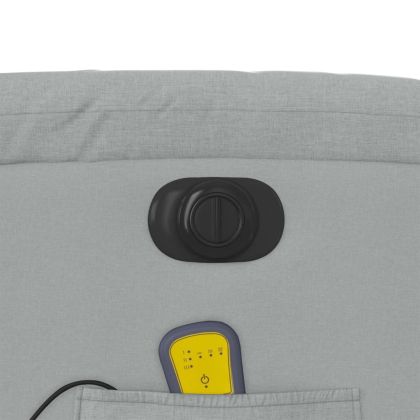 Електрически изправящ масажен реклайнер стол светлосив текстил