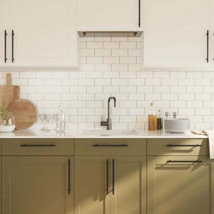 Дръжки за шкафове, 20 бр, черни, 224 мм, неръждаема стомана