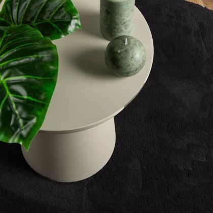 Килим HUARTE с къс косъм, мек и миещ се, черен, Ø 160 см