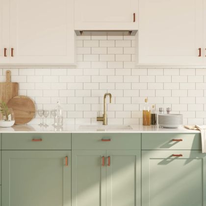 Дръжки за шкафове, 10 бр, бронз, 64 мм, неръждаема стомана