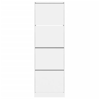 Шкаф за обувки с 4 флип чекмеджета бял 60x34x187,5 см