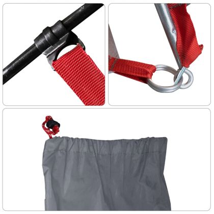 Плажна палатка сива 274x178x170/148 см 185T полиестер