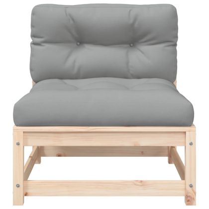 Градинско кресло без подлакътници, с възглавници и табуретка