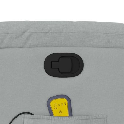 Масажен реклайнер стол, светлосив, текстил